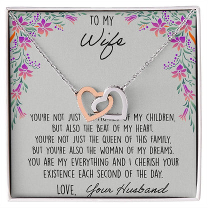 To My Wife When I Fell In Love With You - Lily Interlocking Hearts Necklace