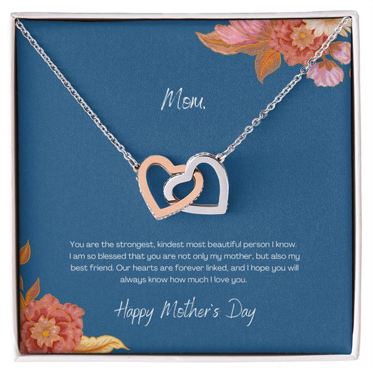 Two Hearts Mother'S Day - Blessed Interlocking Hearts Necklace