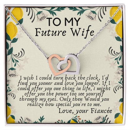 Future Wife Heart Necklace For Fiancé On Engagement Fiancée Birthday Gift Fiancée Gift For Her Engagement Gift To My Future Wife Gift Interlocking Hearts Necklace