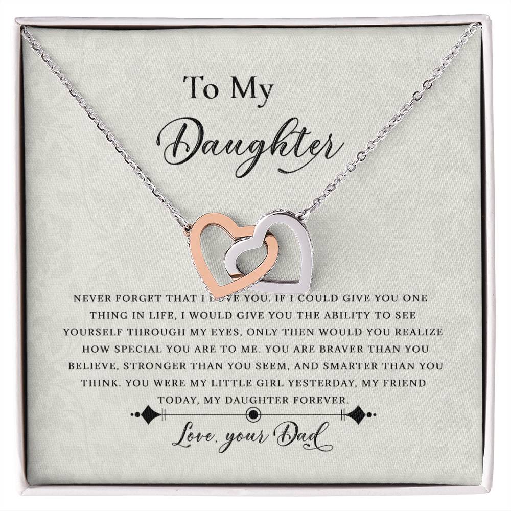 Dad To Daughter Never-Ending Interlocking Love Hearts Necklace - Birthday Gift - Just Because Interlocking Hearts Necklace