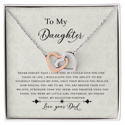 Dad To Daughter Never-Ending Interlocking Love Hearts Necklace - Birthday Gift - Just Because Interlocking Hearts Necklace