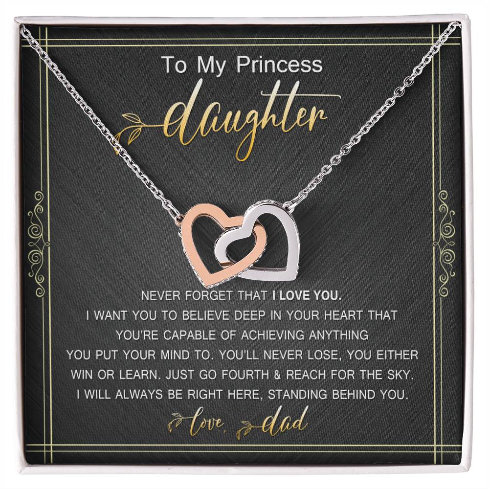 Gift For Daughter From Dad Interlocking Hearts Necklace