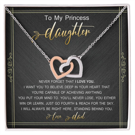 Gift For Daughter From Dad Interlocking Hearts Necklace