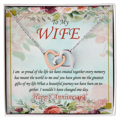 To My Wife Interlocking Hearts Necklace