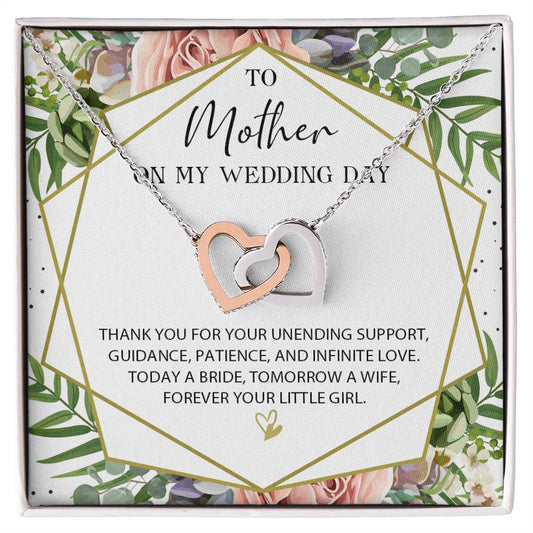 Gift For Mom On Wedding Day Necklace Mother Wedding Gift Necklace Mom Wedding Interlocking Hearts Necklace Thank You Momther Wedding Gift