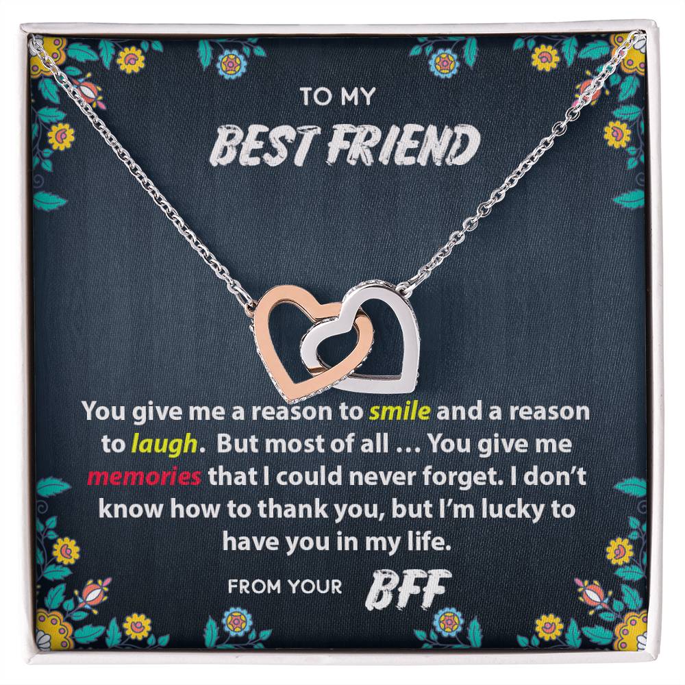 Best Friend Memories Interlocking Hearts Necklace