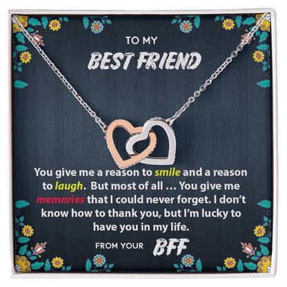Best Friend Memories Interlocking Hearts Necklace