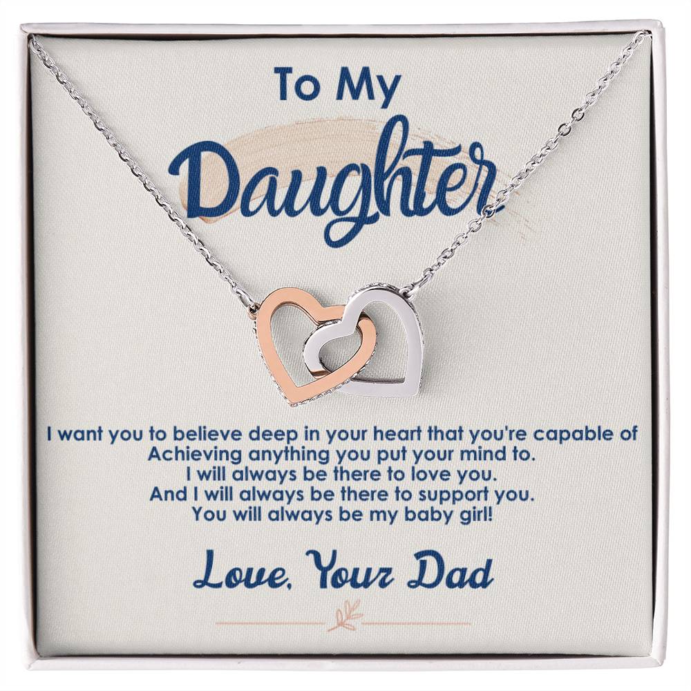 Collection Daughter - You'Re Capable Of Achieving Anything - Interlocking Hearts Necklace