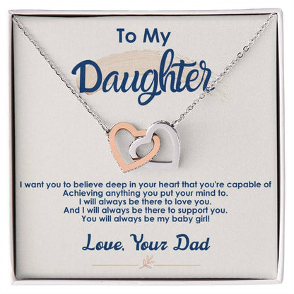 Collection Daughter - You'Re Capable Of Achieving Anything - Interlocking Hearts Necklace