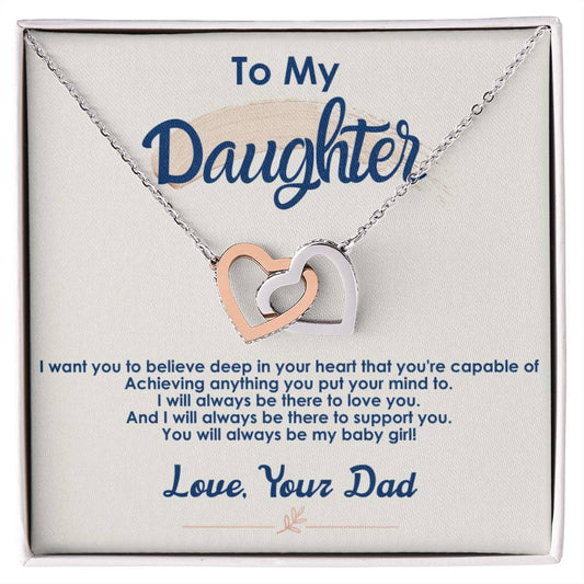 Collection Daughter - You'Re Capable Of Achieving Anything - Interlocking Hearts Necklace