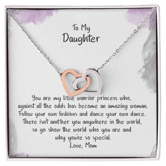 Daughter My Warrior Princess - Hearts Necklace Interlocking Hearts Necklace