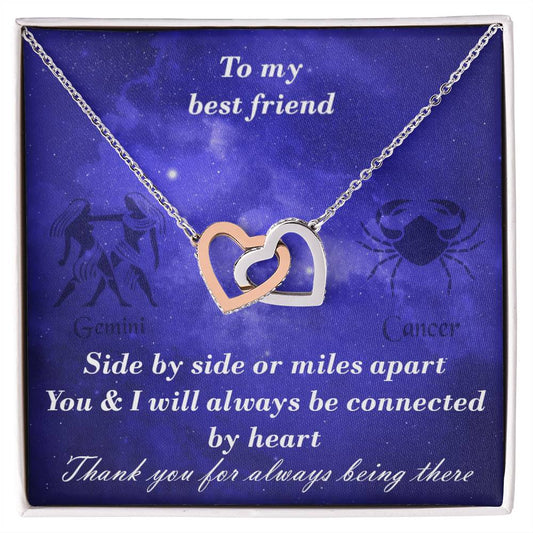 Gemini To Cancer Best Friend Interlocked Hearts Necklace Interlocking Hearts Necklace