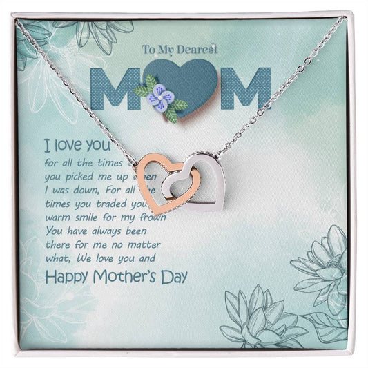 Dear Mom I Love You - Interlocked Hearts Necklace Interlocking Hearts Necklace