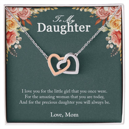 You Will Always Be Precious To Me Gift For Daughters Interlocking Hearts Necklace
