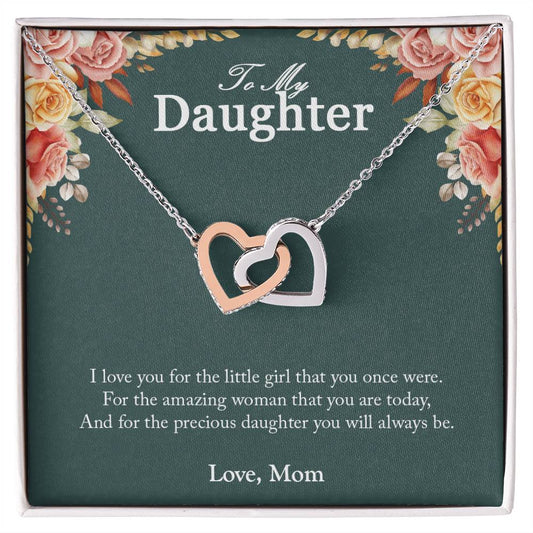 You Will Always Be Precious To Me Gift For Daughters Interlocking Hearts Necklace