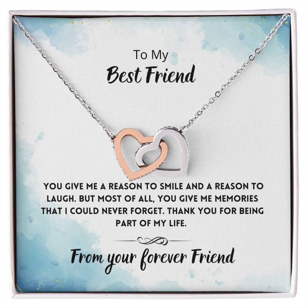 Best Friend Memories Necklace Interlocking Hearts Necklace