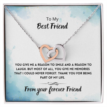 Best Friend Memories Necklace Interlocking Hearts Necklace