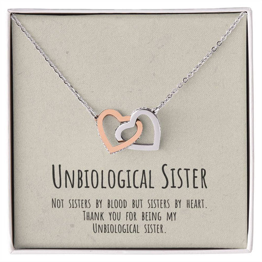 Unbiological Sister Necklace Soul Sister Big Little Sorority Sister In Law Necklace Step Sister Gift Tribe Necklace Best Friend Gift Bff Gift Interlocking Hearts Necklace