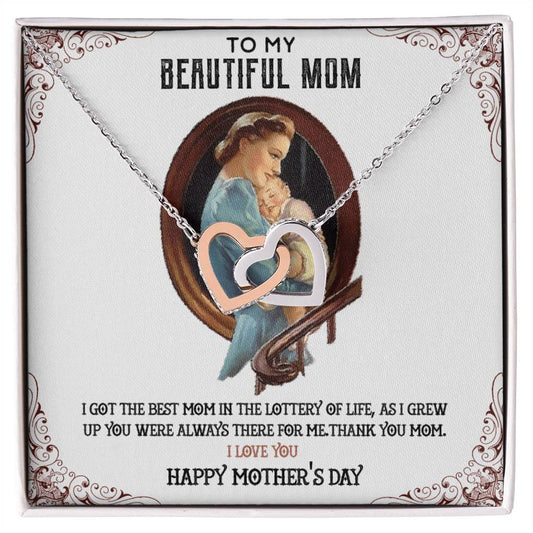 Gift For Mom Interlocking Hearts Necklace