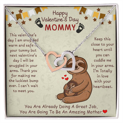 You Are Going To Be An Amazing Mother - Happy Valentine'S Day Mommy - Interlocking Heart Necklace Interlocking Hearts Necklace