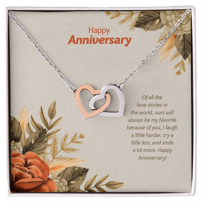 Anniversary Edition My Favorite Love Story - Interlocking Hearts Necklace