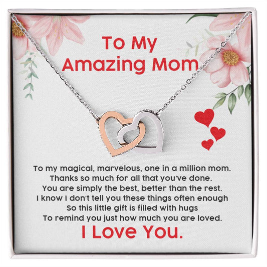Gift For Mom - Interlocking Hearts Necklace