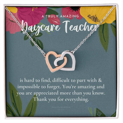 Daycare Teacher Gift For Daycare Provider Gifts Daycare Thank You Gifts Preschool Teacher Gift Thank You Gift Daycare Interlocking Hearts Necklace