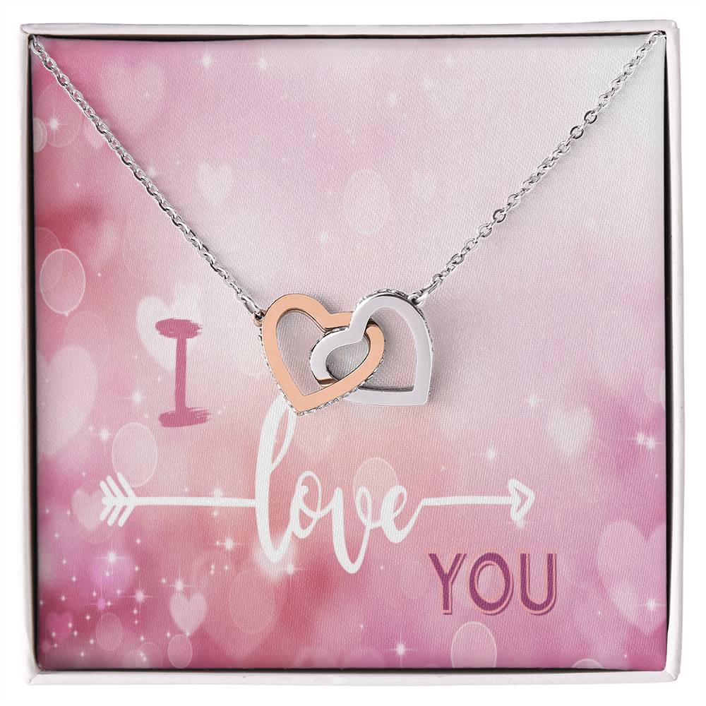 Two Hearts Connected Necklace Interlocking Hearts Necklace