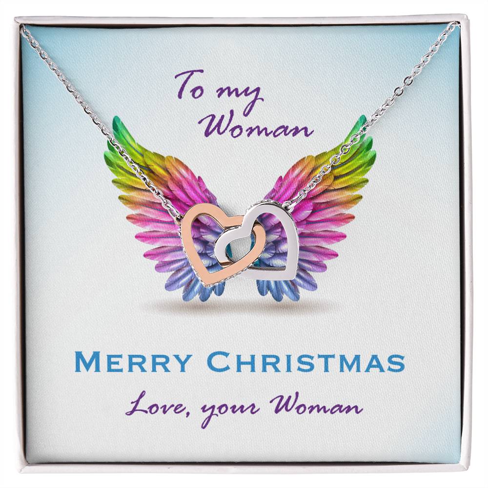 To My Woman Interlocking Hearts Necklace