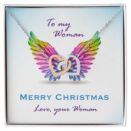 To My Woman Interlocking Hearts Necklace