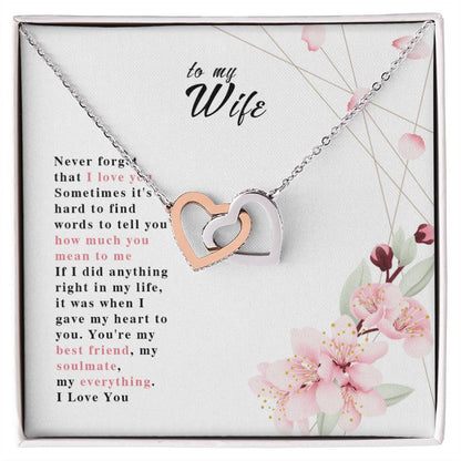 To My Wife Interlocking Hearts Necklace