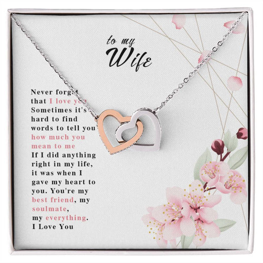 To My Wife Interlocking Hearts Necklace