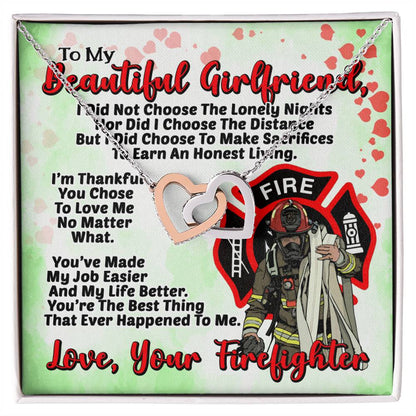 Firefighter'S Girlfriend- Interlocking Heart Necklace Interlocking Hearts Necklace