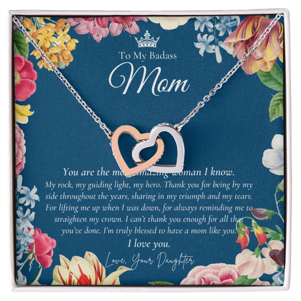 Daughter Gift To My Daughter Necklace From Mom To My Daughter Necklace Gift For Daughter From Mom Daughter’S Birthday Gift Interlocking Hearts Necklace