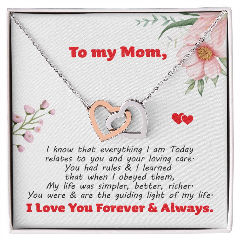 Gift For Mom - Interlocking Hearts Necklace