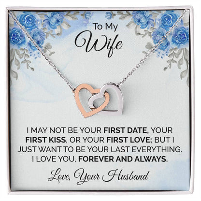 To My Wife Interlocking Hearts Necklace