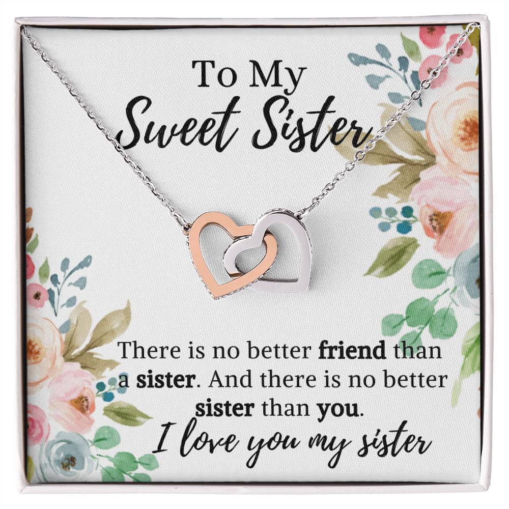 Best Gift For Sister Interlocking Hearts Necklace