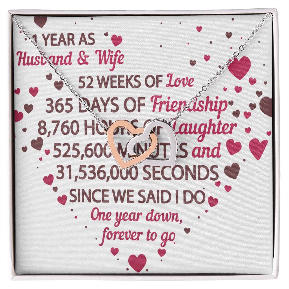 1St Anniversary Gift For Husband And Wife 1St Anniversary Gifts Interlocking Hearts Necklace