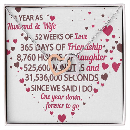 1St Anniversary Gift For Husband And Wife 1St Anniversary Gifts Interlocking Hearts Necklace