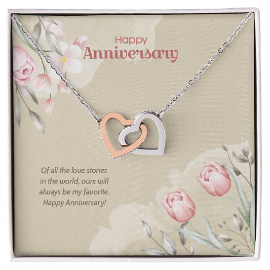 Anniversary Edition Our Story Is Always My Favorite - Interlocking Hearts Necklace