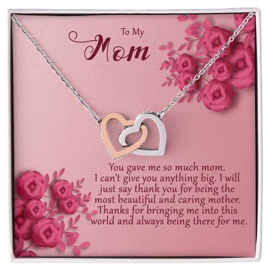 Gift For Mom Personalized Necklace Custom Gift For Mom To My Mom Interlocking Hearts Necklace