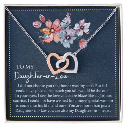 Gift For Daughter In Law Interlocking Hearts Necklace