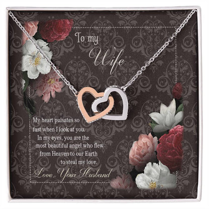 To My Wife Interlocking Hearts Necklace