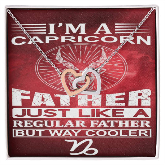 Capricorn Cool Father Red Sky Personalized Dog Tag Keychain Interlocking Hearts Necklace