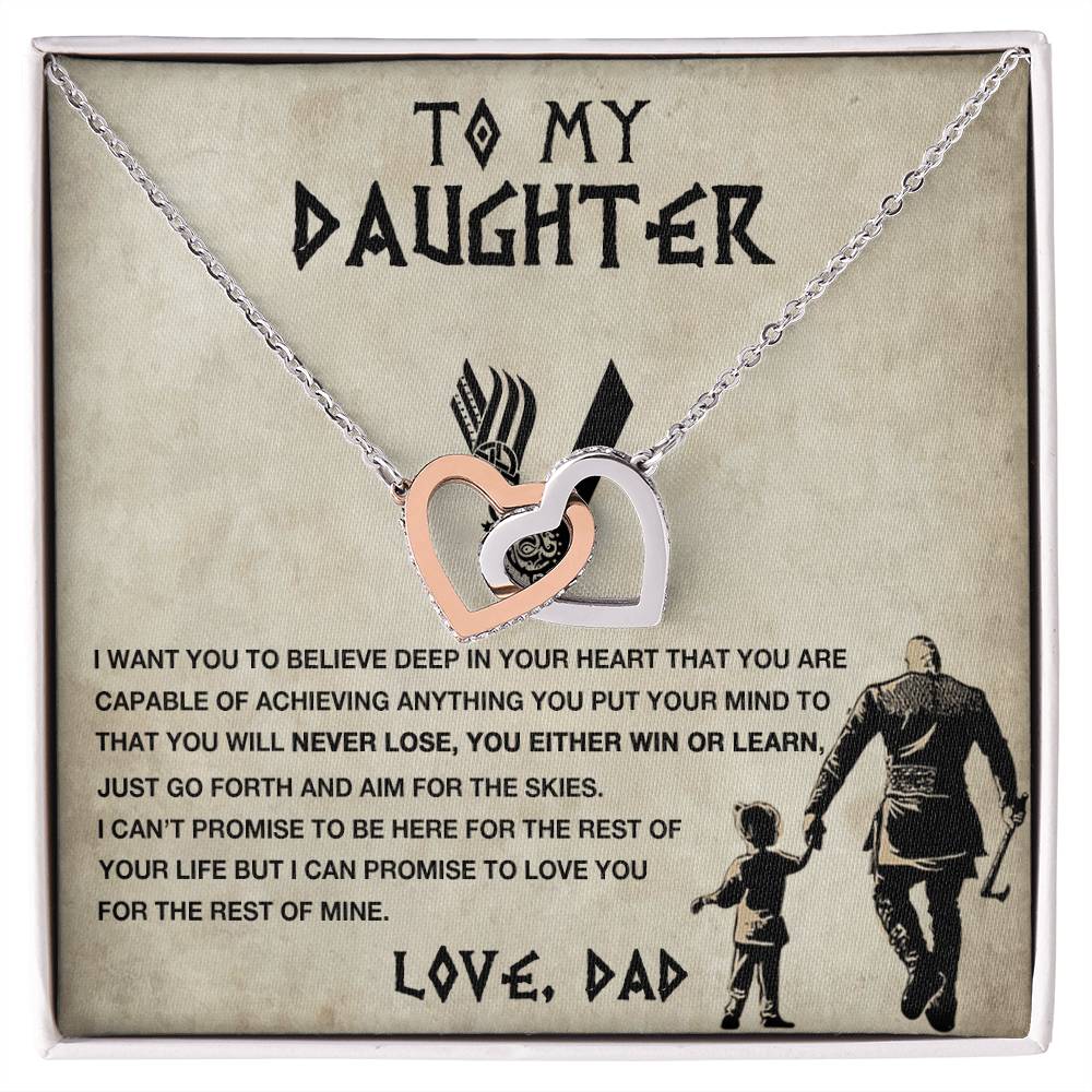 Gift For Daughter - Premium Interlocking Hearts Necklace