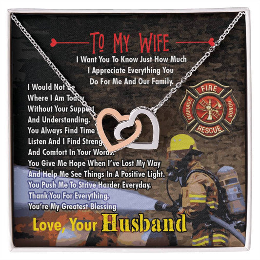 Firefighter'S Wife - Interlocking Heart Necklace Interlocking Hearts Necklace