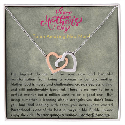 Amazing New Mom Interlocking Hearts Necklace