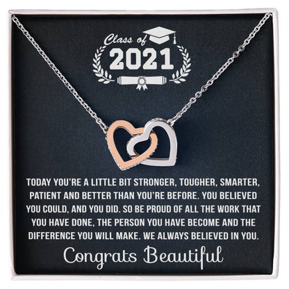 You Are Stronger Interlocking Hearts Necklace