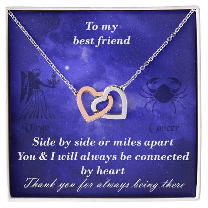 Virgo To Cancer Best Friend Interlocked Hearts Necklace Interlocking Hearts Necklace