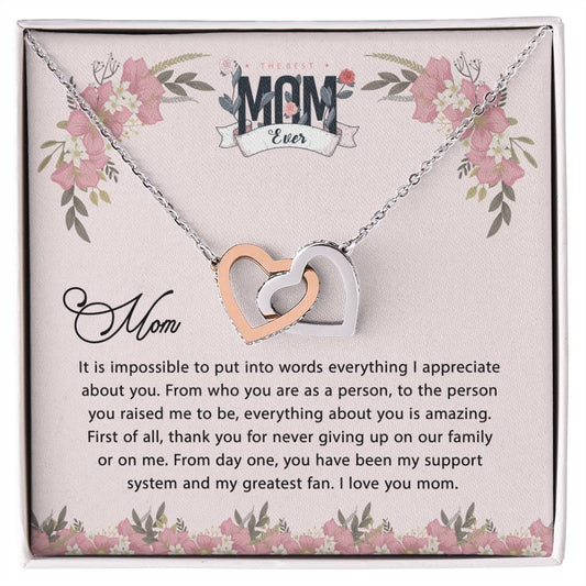Gift For Mom Personalized Necklace Custom Gift For Mom To My Mom Interlocking Hearts Necklace